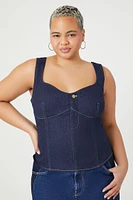 Plus Denim Bustier Top