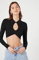 Sweater-Knit Cutout Crop Top