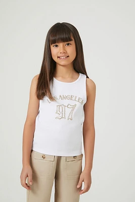 Girls Studded Los Angeles Tank Top (Kids)