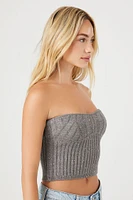 Glitter Sweater-Knit Tube Top