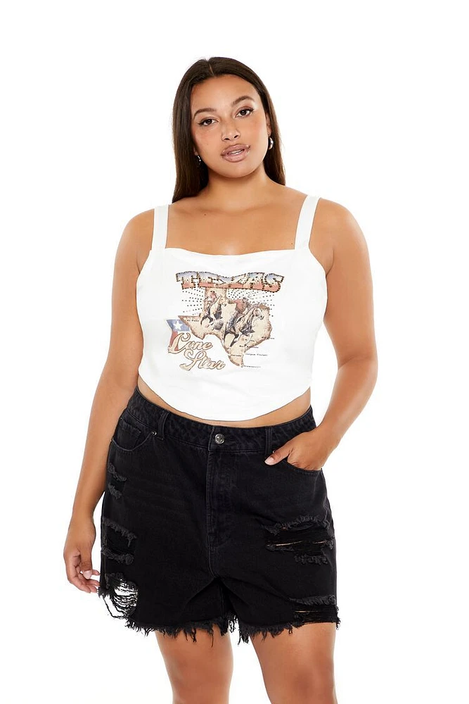 Plus Texas Lone Star Crop Top