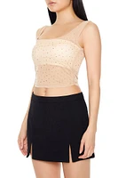 Cropped Rhinestone Tank Top