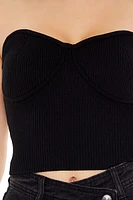 Sweater-Knit Bustier Tube Top