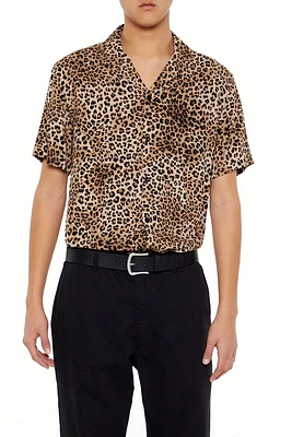 Leopard Print Cuban-Collar Shirt