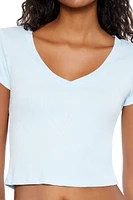 Cropped V-Neck Tee