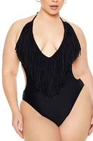 Plus Fringe One-Piece Swimsuit