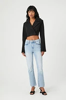 Double-Breasted Cutout Cropped Blazer