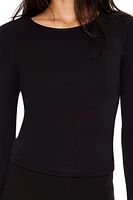 Long-Sleeve Round-Neck Top