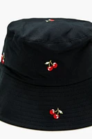 Cherry Embroidered Bucket Hat