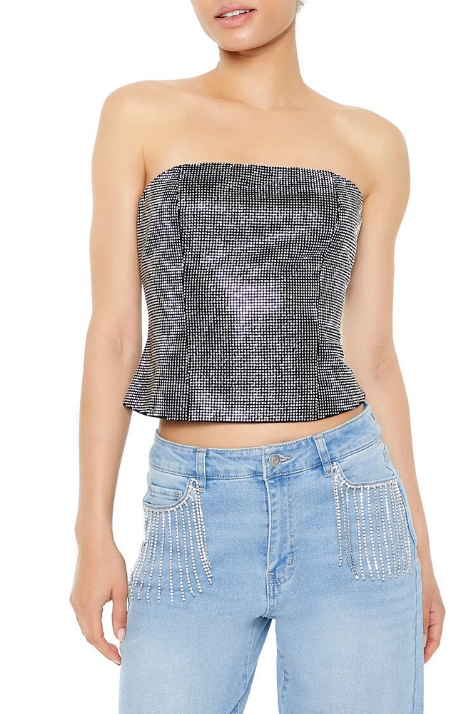 Cropped Rhinestone Tube Top