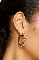 Faux Gem Hoop Earrings