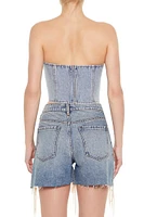 Cutout Denim Tube Top