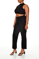 Plus Crop Top & Pants Set