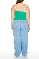 Plus Wide-Leg Cargo Jeans