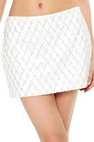 Beaded Lattice Mini Skirt