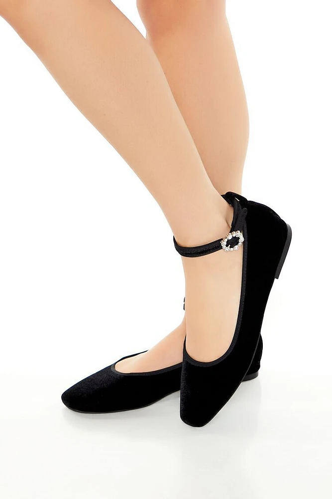 Velvet Mary Jane Ballet Flats