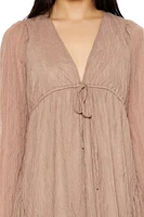 Bell-Sleeve Babydoll Mini Dress