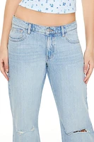 Distressed Baggy Low-Rise Jeans