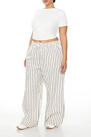 Plus Striped Poplin Pants