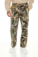 Leaf Camo Print Mid-Rise Pants