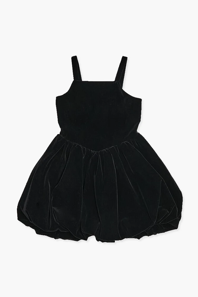 Girls Velour Bubble-Hem Dress (Kids)