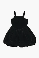 Girls Velour Bubble-Hem Dress (Kids)