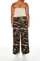 Plus Camo Print Fleece Sweatpants