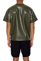 Geo Chevron Faux Leather Tee