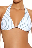 Essentials Striped Halter Bikini Top