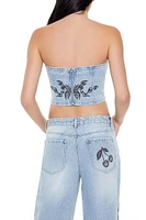 Tattoo Denim Graphic Tube Top