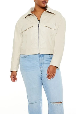 Plus Faux Leather Jacket
