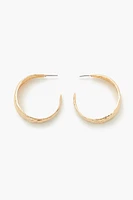 Thick Hammered Hoop Earrings