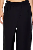 Piped-Trim Wide-Leg Pants