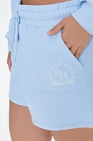 Plus Embroidered Drawstring Shorts