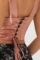 Satin Corset Crop Top