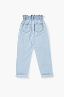 Girls Distressed Paperbag Jeans (Kids)