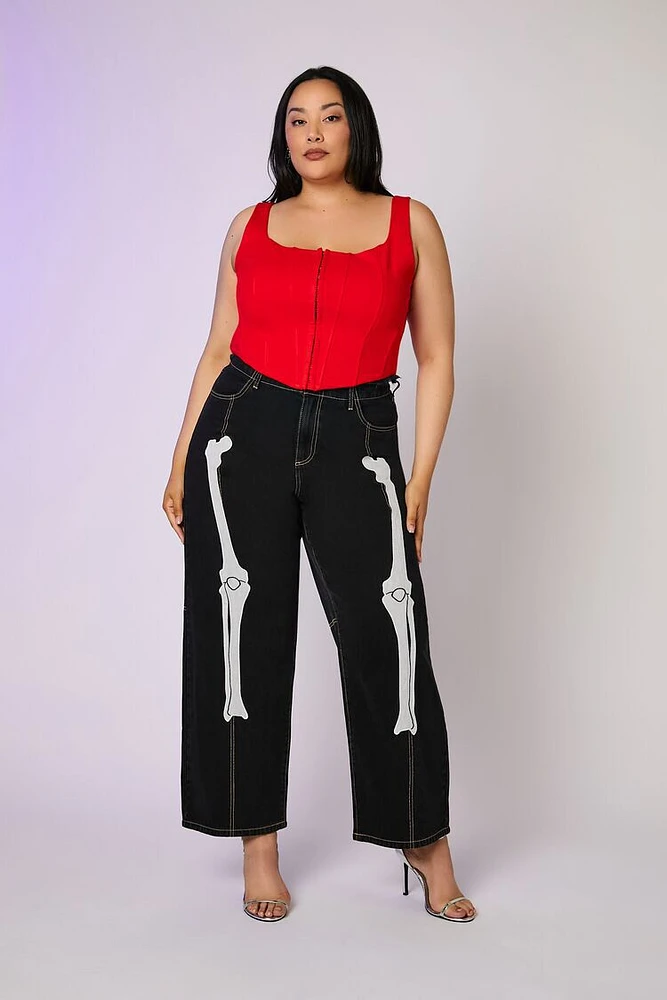 Skeleton 90s-Fit Wide-Leg Jeans