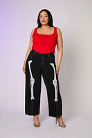 Skeleton 90s-Fit Wide-Leg Jeans