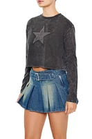 Rhinestone Star Cropped Tee