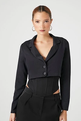 Notched Cropped Blazer