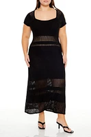 Plus Crochet Maxi Dress