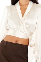 Satin Wrap Crop Top