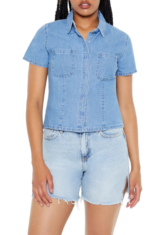 Short-Sleeve Denim Shirt