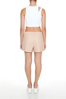 Faux Leather High-Waist Shorts