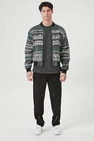 Striped Graphic Bomber Jacket