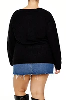 Plus Pointelle Cardigan Sweater