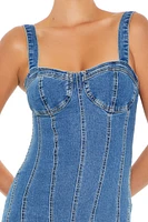 Denim Bustier Midi Dress