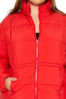 Plus Tie-Waist Puffer Jacket