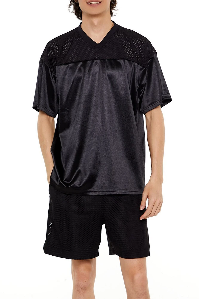 Mesh V-Neck Jersey Tee
