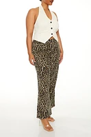 Plus Leopard Mid-Rise Pants